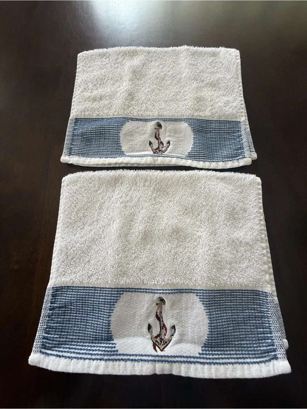 Croscill Home Nautical Embroidered 3-Piece Cotton Towel Set Lighthouse & Anchors